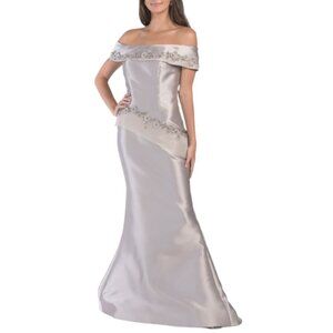 NEW TERANI Off The Shoulder Mikado Floral Gown
